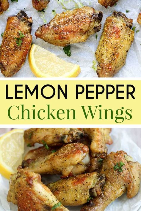 Lemon Pepper Chicken Wings Recipe, Chicken Board, Wings Recipe Baked, Baked Lemon Pepper Chicken, Easy Chicken Wing Recipes, Pepper Chicken Wings, Lemon Pepper Chicken Wings, Lemon Pepper Wings, Roasted Duck