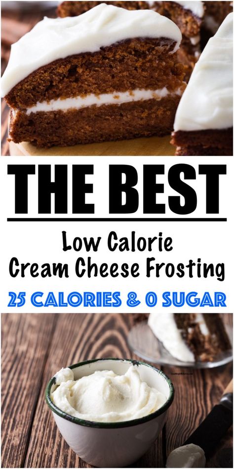 Low Calorie Cupcakes, Sugar Free Cream Cheese Frosting, Healthy Cream Cheese Frosting, Low Calorie Sweets, Low Calorie Pumpkin, Healthy Frosting, Healthy Cream Cheese, Low Calorie Cake, Cream Cheese Frosting Easy