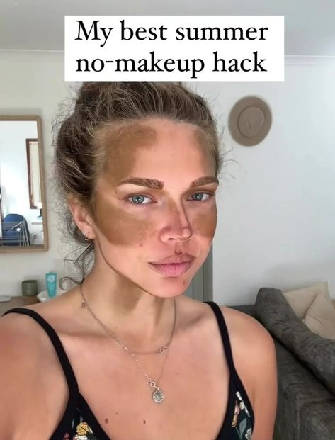 Fake Tan Face, Tan Contour, Natural Fake Tan, Tan Before And After, Good Fake Tan, Self Tanning Tips, Step By Step Contouring, Tan Outfit, Fake Freckles