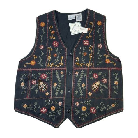 Long Crochet Sweater, Vintage Wool Vest, Stitched Canvas, Paisley Sweater, Tapestry Vest, Leather Biker Vest, Button Vest, Fall Vest, Floral Vests