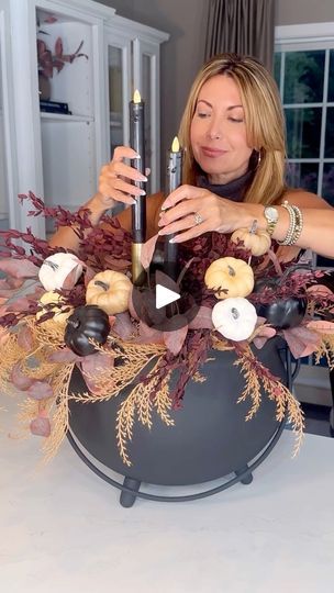 101K views · 2.7K reactions | Falloween Chic Cauldron Centerpiece 🖤 instantly create some moody autumn elegance with a touch of Halloween whimsy to your decor with this stylish centerpiece.  To shop my cauldron and decor >> https://liketk.it/4P73q I found this metal cauldron and immediately knew I wanted to create a witchy arrangement brimming with the beauty of sophisticated fall textures and colors with a hint of Halloween spirit, magic and spookiness! #falloween #halloweenchic #cauldron #diyhalloweendecor | Janine Graff | Janine Graff · Original audio Witches Hat Table Centerpiece, Cauldron Gift Basket, Plastic Cauldron Ideas, Cauldron Centerpiece Halloween, Cauldron Decoration Ideas, Cauldron Centerpiece, Janine Graff, Fall Textures, Moody Autumn