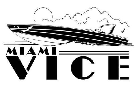 YES!  Cigarette Boat Miami Vice promo! Miami Vice Tattoo, Offshore Powerboats, Miami Vice Fashion, Boat Tattoo, Brian Kinney, Miami Tattoo, Offshore Boats, Adidas Art, Motos Vintage