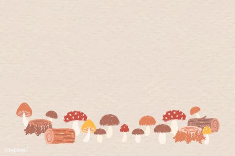 Autumn mushroom themed background vector | premium image by rawpixel.com / manotang Mushroom Background, Mushroom Wallpaper, Fall Autumn, Premium Vector, Forest