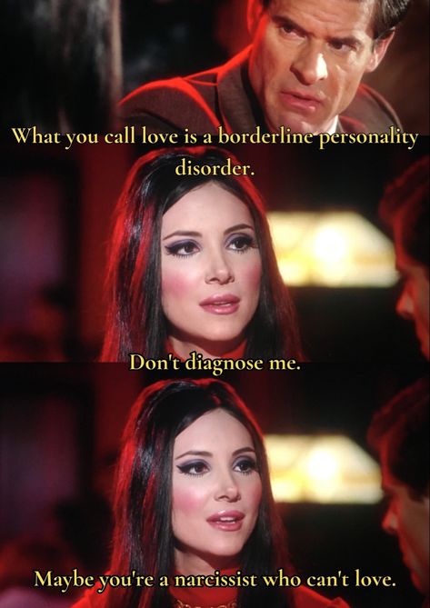 what you call love is a borderline personality disorder.
Don’t diagnose me.
Maybe you’re a narcissist who can’t love. The Love Witch Movie Quotes, The Love Witch Movie Outfits, Love Witch Aesthetic Outfits, Love Witch Quotes, The Love Witch Movie Aesthetic, The Love Witch Quotes, The Love Witch Costume, Love Witch Outfit, The Love Witch Outfits