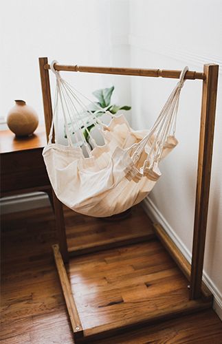 Neutral Southwestern Nursery - Inspired By This Southwestern Nursery, Baby Hammock, Wooden Nursery, Foto Kids, Baby Swings, Baby Time, Nursery Inspiration, Baby Furniture, Diy Baby