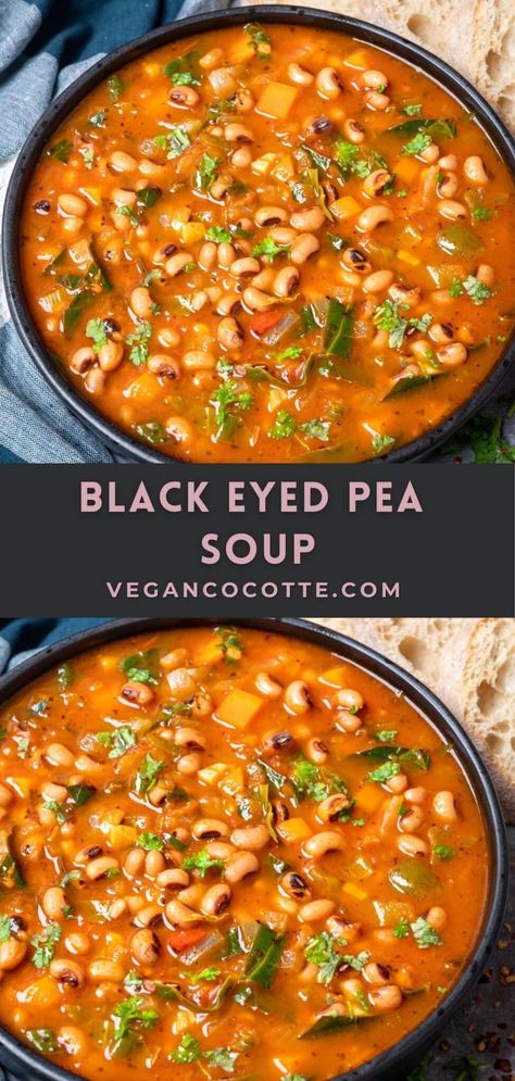 Healthy Soup Recipes Vegetarian, Blackeyed Pea Recipes, Black Eyed Pea Soup, Recipes High Protein, Soup Recipes Vegetarian, Black Eyed Pea, Crockpot Soup Recipes, Bean Soup Recipes, Vegan Soup Recipes