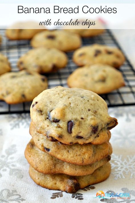 Banana Chip Recipes, Soft Banana Chocolate Chip Cookies, Banana Muffin Top Cookies, Banana Muffin Cookies, Banana Nut Bread Cookies, Fun Banana Recipes, Banana Nut Chocolate Chip Cookies, Banana Nut Cookies Recipes, Banana Bread Recipe Pioneer Woman