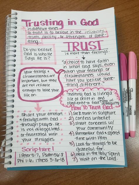 Trusting In God, Journal Bible Quotes, Bible Journal Notebooks, Journal Inspiration Writing, Motivational Bible Verses, Comforting Bible Verses, Bible Doodling, Bible Journal Notes, Trust In God