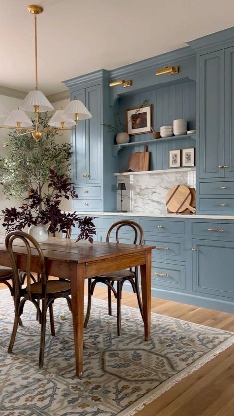 Erin Conway (@kismet_house) • Instagram photos and videos Blue Cabinets, Shabby Chic Farmhouse, Farmhouse Ideas, Chic Farmhouse, Money Saver, Dining Room, Money, Blue