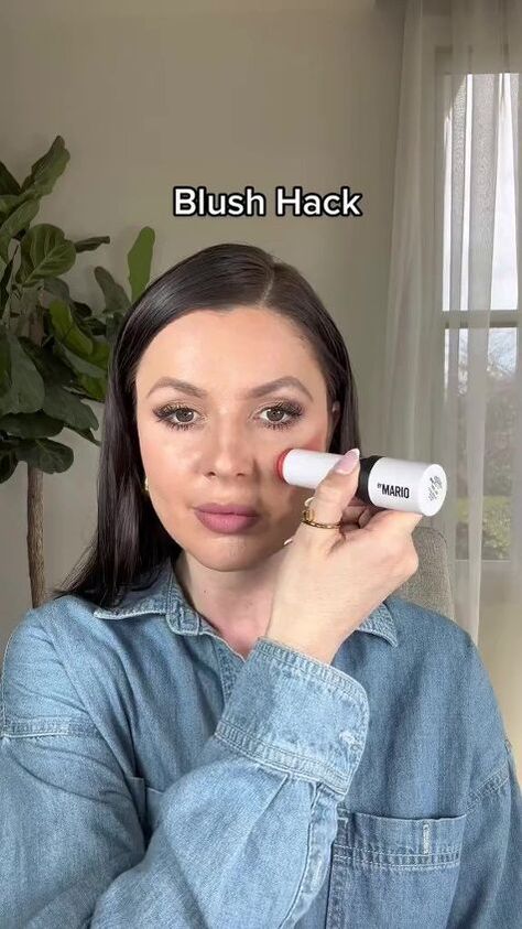 I’ve been seeing this blush hack all over social media, so I had to give it a try. Follow along for a cute blush hack tutorial. W Blush Technique, W Blush, Blush Trend, Cute Blush, Stick Highlighter, Contour Stick, Stick Foundation, Blush Makeup, Simple Tricks