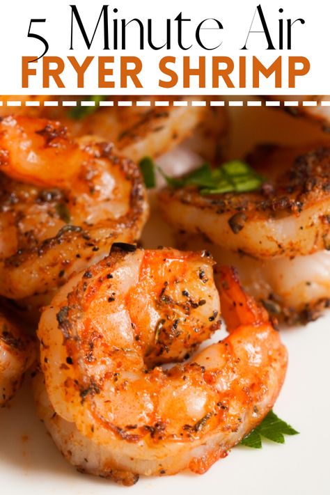 Air Fryer Shrimp can be prepared in just about 5 minutes with simple seasonings and olive oil. Fresh or frozen shrimp – this tasty protein is quick, easy, and delicious! Easy Air Fryer Shrimp, Frozen Shrimp Recipes, Air Fryer Shrimp, Frozen Shrimp, Shrimp Recipes Easy, Easy Air Fryer, Vegan Gluten Free Recipes, Shrimp Recipe, How To Cook Shrimp