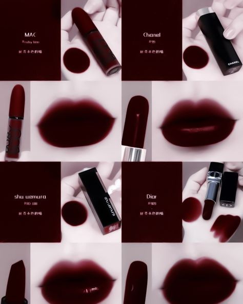 Dark Lipstick Shades, Dark Red Lip, Vampy Lipstick, Dark Red Lipstick, Crazy Lipstick, Lipstick Dark Red, Dark Red Lips, Makeup Drawing, Makeup Accesories