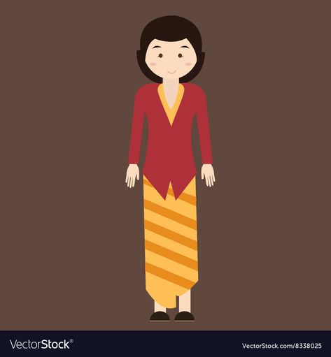 Indonesian Traditional Clothes, Batik Vector, Indonesian Kebaya, Dress Kebaya, Tropical Illustration, Fashion Sketches Dresses, Sketches Dresses, Woman Dress, Traditional Clothes