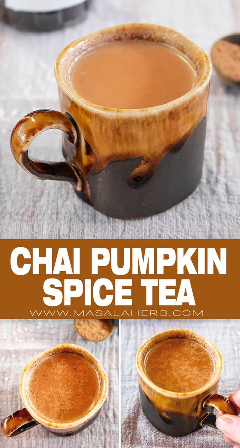 Pumpkin Spice Tea Recipe, Spice Tea Recipe, Spiced Tea Recipe, Tea Video, Pumpkin Spice Chai, Pumpkin Chai Tea, Drink Breakfast, Pumpkin Spice Tea, Chai Tea Recipe