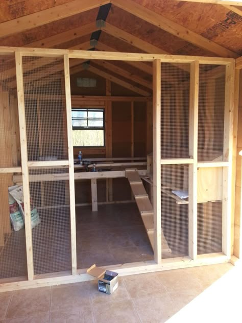 Chicken Kennel Ideas, Garden Shed Chicken Coop Ideas, Chicken Coop Add On To Shed, Chicken Coop Designs Shed, Chicken Coop Inside Shed, Shed Into Duck Coop, Diy Metal Chicken Coop, Add On To Chicken Coop, Chicken Coop For Meat Chickens