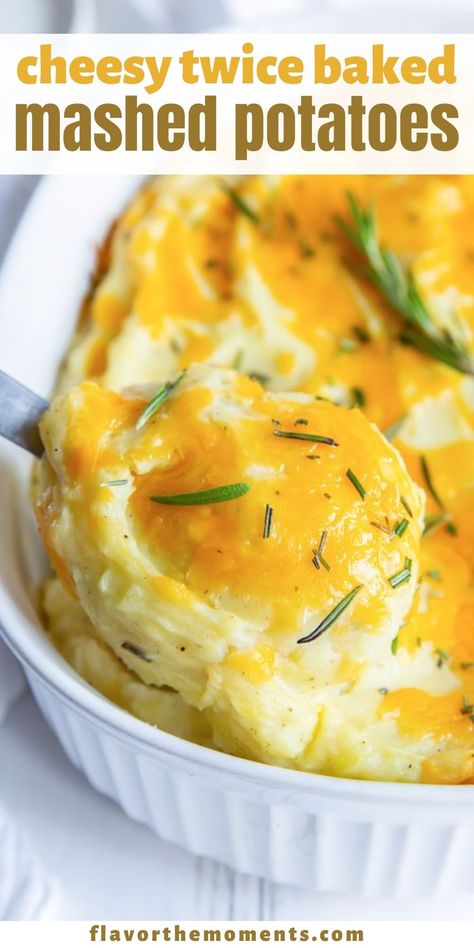 Garlic Mashed Potato, Twice Baked Mashed Potatoes, Mashed Potato Casserole Recipes, Baked Mashed Potatoes, Cheese Mashed Potatoes, Mashed Potato Casserole, Twice Baked Potatoes Casserole, Easy Mashed Potatoes, Mashed Potatoes Recipe