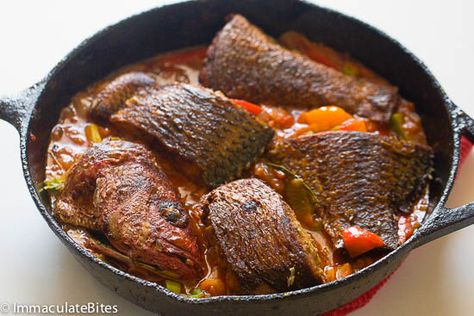 Stewed Fish, Brown Stew Fish, Caribbean Fish, Stew Fish, Fish Stew Recipes, Snapper Recipes, African Recipes Nigerian Food, Carribean Food, Jamaican Cuisine