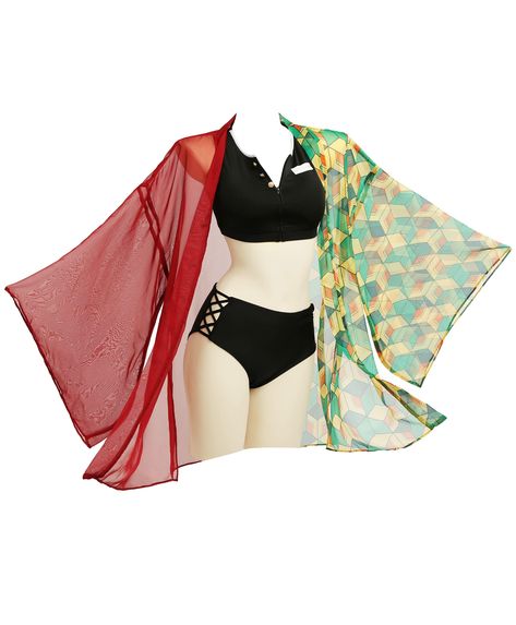 Beach Swimsuit Outfit, Swimsuit Outfit, Coverup Swimsuit, Swimsuits Outfits, Anime Inspired Outfits, Swimming Suit, Demon Slayer Kimetsu No Yaiba, Cute Bathing Suits, Women's Cover Up