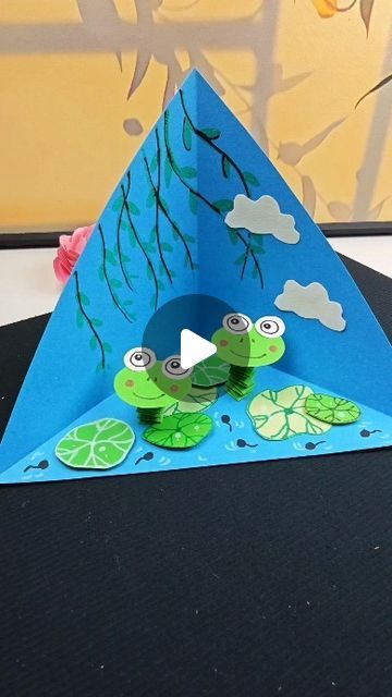 paper crafts creator on Instagram: ""Summer Solstice Craft: Adorable Paper Frogs"
Hashtags:#SummerSolsticeHandiwork #TwentyFourSolarTerms #KindergartenCraft #CreativeArt #ChildrensArt" Frog Paper Craft, Frog Crafts For Kids, Paper Frogs, Paper Frog Craft, Paper Frog, Frog Craft, Frog Activities, Children Crafts, Frog Crafts