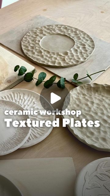 Textured Plates, Ceramics Studio, Food Photography Props, Pleasant Company, Ceramic Workshop, Oyster Plates, Ceramic Studio, The Class, Ceramic Plates