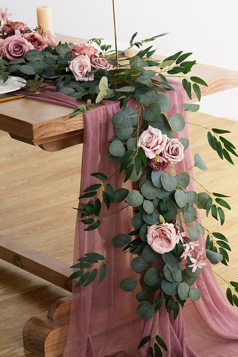 Vine Greenery, Wall Hanging Plant, Dusty Pink Weddings, Flower Peony, Decoration Evenementielle, Mauve Wedding, Rose Vine, Decorative Wall Hanging, Willow Leaf