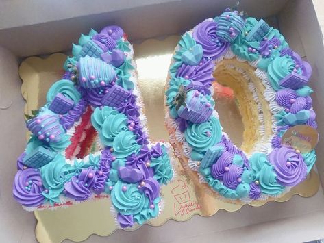 Teal Cake, Purple Cookies, Edible Paint, Candy Sprinkles, Number Cake, Purple And Teal, Number Cakes, Bake Shop, Purple Teal