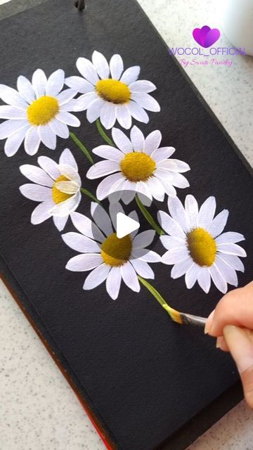 Swati Pandey | OneStroke Flower painting on Instagram: "Graceful Daisies in One Stroke: Where simplicity meets beauty on canvas. ❤️
.
.
.
.
.
.
#painting #acrylicpainting #flowerpainting #floral #onestroke #artwork #viralreels #artvideos #trendingreels #aesthetic #ａｅｓｔｈｅｔｉｃ #wocol_official" 4d Painting On Canvas, Daisy Flower Acrylic Painting, Flower Pot Drawing Painting, Canvas Flower Painting Ideas, Flower Painting Ideas On Canvas, Oil Paint Flowers, Daisy Flower Painting, Daisy Flower Drawing, Painting Daisies