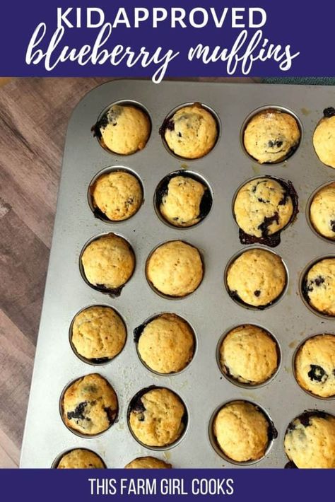 Blueberry Muffins For Baby, Mini Blueberry Muffins, Mini Muffin Recipe, Toddler Muffins, Baby Muffins, Easy Blueberry Muffins, Muffins Easy, Healthy Blueberry Muffins, Muffins Healthy