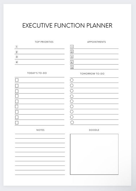 Brain Dump Printable, Think Sheets, Analysis Paralysis, Organization Planner, Executive Function, Executive Functioning, Therapy Worksheets, Project Planner, Journal Template