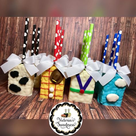 Toy Story Party Desserts, Toy Story Rice Krispy Treats, Toy Story Theme, Krispy Treats, Story Birthday, 2nd Birthday Party Themes, Rice Krispy, Toy Story Birthday, Toy Story Party