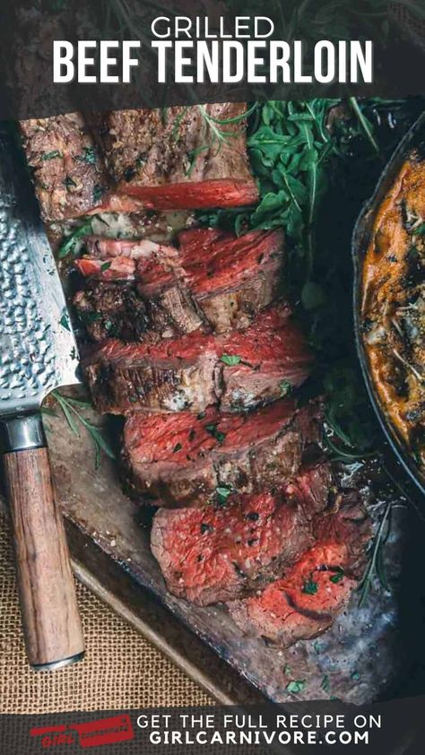 Grilled Beef Tenderloin: Elevate your grilling game with this mouthwatering recipe! 🔥🥩 Discover the art of perfectly grilled beef tenderloin that's juicy and flavorful. Whether it's a special occasion or a weekend cookout, this recipe will have your guests asking for more. 🍽️🍴 Tender, succulent beef seasoned to perfection and cooked to your desired level of doneness. Follow our step-by-step guide to become the grill master you've always wanted to be. Beef Tenderloin Roast Recipes, Grilled Tenderloin, Whole Beef Tenderloin, Grilled Beef Tenderloin, Beef Tenderloin Recipes, Grilled Recipes, Beef Tenderloin Roast, Tenderloin Roast, Beef Filet