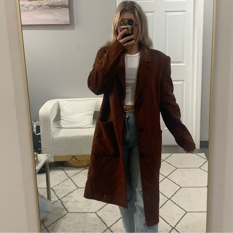 Zara Wool Coat Long In Chestnut Brown Zara 8491/300 In Excellent Condition Bin: Hyy Winter Biker Jacket, Zara Wool Coat, Zara Puffer Jacket, Zara Winter, Chestnut Brown Color, Zara Leather Jacket, Zara Jacket, Womens Biker Jacket, Zara Coat