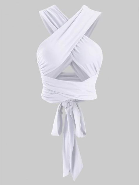 #affiliate#new fashion#women fashion#new York#Dallas Bandage Top, Criss Cross Top, Wrap Crop Tops, Women Tank Tops, Blue White And Black, Ribbed Dresses, Crop Top Blouse, Romper With Skirt, White Crop Top