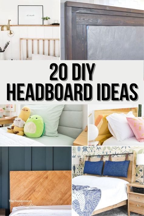 Looking for headboard ideas? Check out this list of 20 easy DIY headboard projects to create the perfect look for your bedroom on a budget! Diy Headboard Projects, Fake Headboard, Diy Headboard Ideas Easy, Diy King Size Headboard, Unique Headboard Ideas, Easy Diy Headboard, Diy King Headboard, Girls Headboard, Cheap Headboard