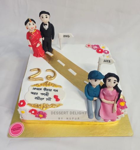 Anniversary cake, couple theme cake Anniversary Cake 25th Silver, 25 Th Anniversary Cake Design, Cake Designs For Couples, 25th Anniversary Cake Designs, Cake For 25th Anniversary, Couple Cake Designs, 25 Th Anniversary Cake, Anniversary Cake 25th, 25th Anniversary Cake For Parents