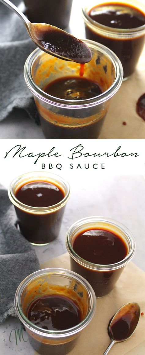 Maple Bourbon Bbq Sauce Recipe, Maple Bourbon Marinade, Maple Bourbon Bbq Sauce, Maple Bourbon Sauce, Bourbon Bbq Sauce Recipe, Bourbon Barbecue Sauce, Maple Recipes, Bourbon Recipes, Bourbon Sauce