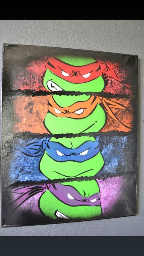 Would love this painted for me !!! Ninja Turtles Canvas Painting, Spray Paint Art, Turtle Painting, Tableau Art, Pinturas Disney, Diy Canvas, Mutant Ninja, Painting For Kids, Art Graphique