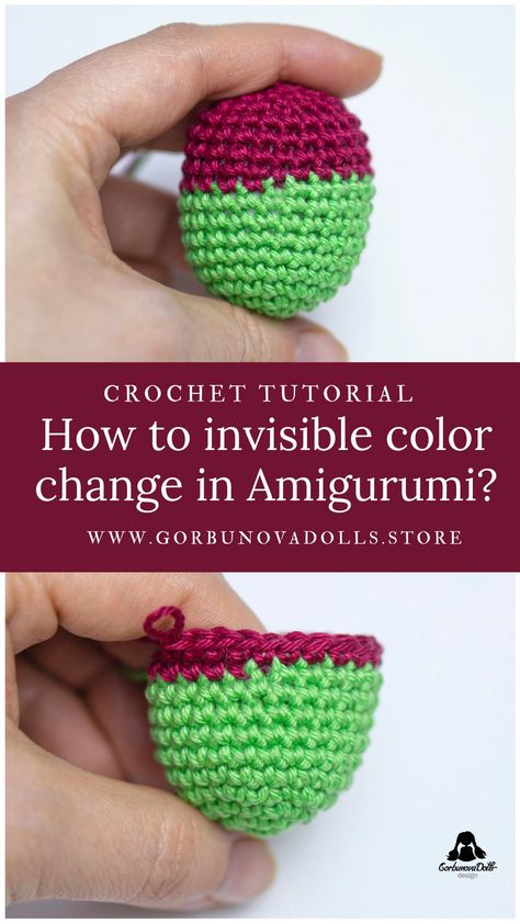 How To Invisible Color Change In Amigurumi? | GorbunovaDolls How To Change Colors In Amigurumi, Crochet Change Colors Seamlessly, Crochet Color Change Invisible, Invisible Color Change Crochet, Amigurumi Color Change, How To Change Yarn Colors In Crochet, How To Change Colors In Crochet, Color Change Crochet, Change Colors In Crochet