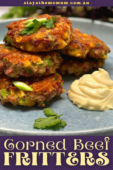 Corn Meat Fritters, Canned Corned Beef Recipe, Corned Beef Fritters, Corned Beef Recipes Slow Cooker, Recipes Stove Top, Canned Corned Beef, Slow Cooker Easy, Slow Cooker Corned Beef, Corned Beef Recipes