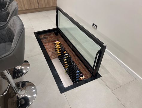 Floor Wine Cellar, Walking On Glass, Furniture Design Chair, Floor Framing, Secret Rooms, Interior Wall Design, Glass Floor, Diy Home Furniture, Basement Renovations