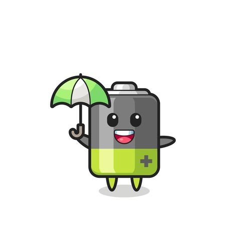 Battery Illustration, Holding An Umbrella, Batteries, Vector Art, Umbrella, Hold On, Vector Free, Bullet Journal, Mario Characters