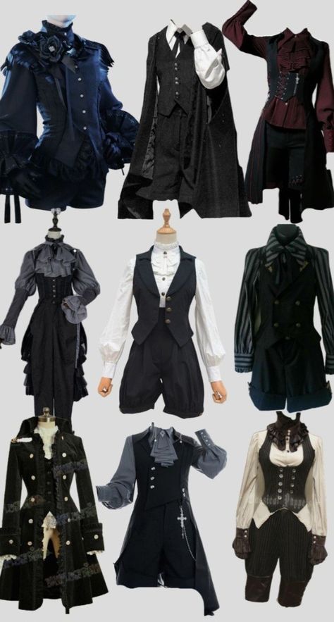 Aristocrat Outfit Women, Evil Outfits Male, Nonbinary Wedding Attire, Gothic Clothes Male, Fancy Boy Outfits, Romantic Goth Outfits Men, Bard Outfits Male, Victorian Outfits Male, Fancy Male Outfits