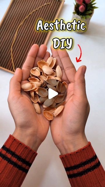 Shell Wall Hanging Diy, Wall Decor Ideas Diy Creative With Paper, Bottle Paint Diy, Easy Crafts Home Decor, Best Out Of Waste Ideas With Pista Shell, Art Using Pista Shell, Diy Wall Decor Using Cardboard, Paper Home Decor Diy Craft Ideas, Wall Decor Handmade Art Ideas