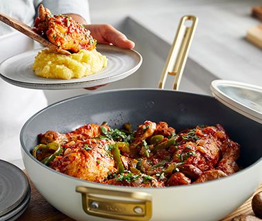 Chicken Cacciatore Sur La Table Recipes, 30 Min Meals, Stanley Tucci, Chicken Cacciatore, Hair Dry, Pan Recipes, Plum Tomatoes, More Recipes, Game Food