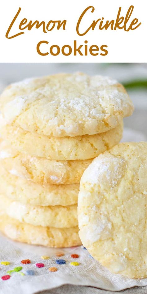 Lemon Ricotta Cookies, Crinkle Cookies Recipe, Lemon Crinkle Cookies, Chocolate Mint Cookies, Lemon Cookies Recipes, Lemon Bar, Mint Cookies, Roll Cookies, Lemon Flavor