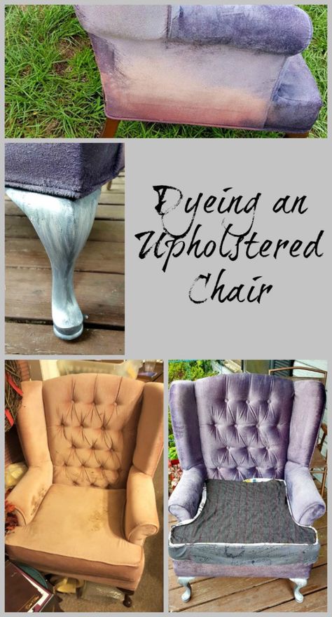 The Saga of Dyeing an Upholstered Chair Dye Furniture Fabric Chairs, Rit Dye Furniture, Winter Homestead, Dip Dye Fabric, Upholstered Chairs Diy, Homestead Projects, Dye Projects, Thinking Chair, Sofa Makeover