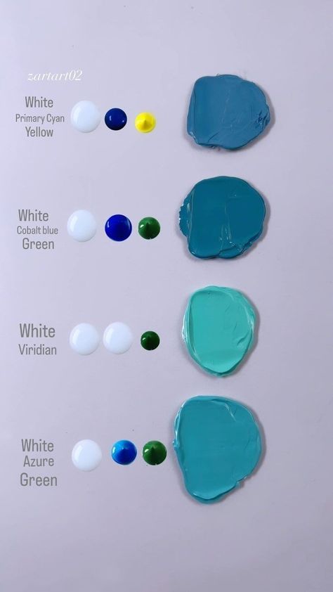 How To Mix Pastel Colors, Colour Mixing Acrylic Paint, Color Mixing Acrylic Paint, How To Make Shades Of Blue, Color Mixing Skin Tones, Acrylic Paint Combinations, Blue Green Painting Ideas, How To Mix Colours, Mixing Colours Paint