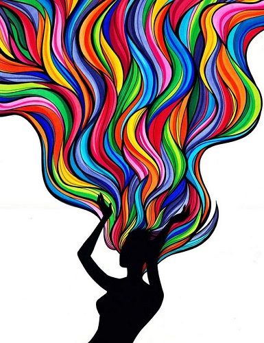 Colorful Hair, Live Colorfully, Cool Drawings, Diy Art, Rainbow Colors, Amazing Art, Color Me, Sake, Abstract Art