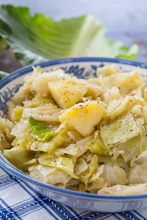 Smothered Cabbage and Potatoes Smother Cabbage Recipes, Smothered Cabbage With Bacon, Irish Potatoes And Cabbage, Chicken Cabbage And Potatoes, Crockpot Cabbage And Potatoes, Boiled Cabbage And Potatoes, Potatoes And Cabbage Recipes, Boiled Cabbage Recipe Southern, Cabbage Potato Recipes