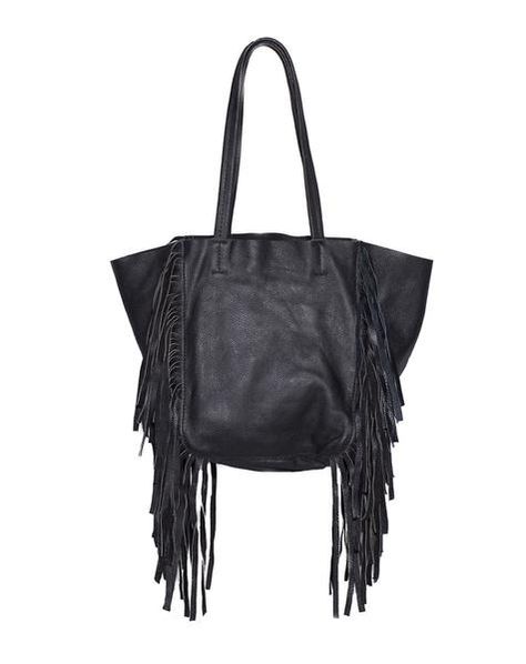 MINI HENDRIX TOTE Fringe Tote Bag, Side Borders, Stylish Shoulder Bag, Carry All Bag, Stitching Leather, Modern Bohemian, Hendrix, Leather Tassel, Leather Handles